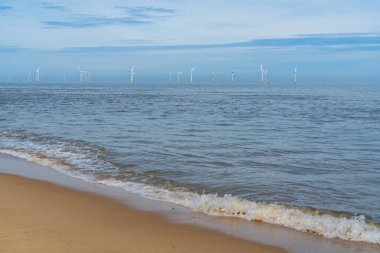 Offshore wind turbines in the North Sea off the coast of Norfolk in the UK