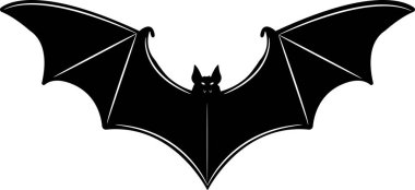 Vampir yarasa Cadılar Bayramı Grafik elementi, siyah siluet çizimi