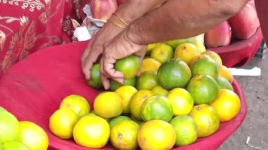 Mango meyve tutan el