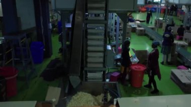 Modern bir fabrikanın içinde.