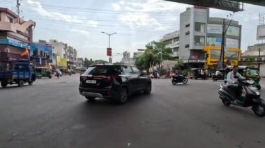 Indira Çemberi Köprü üstü Akşam Manzarası Rajkot Gujarat Hindistan