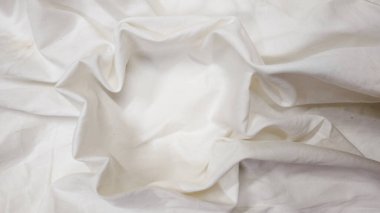 beyaz buruşuk kumaş dokusu, soyut kumaş arkaplanı.