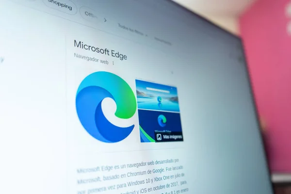 Microsoft Edge Logotipo Navegador Web Decifração Google Search — Fotografia de Stock