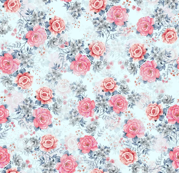 Watercolor Floral Seamless Texture — Stock Photo, Image