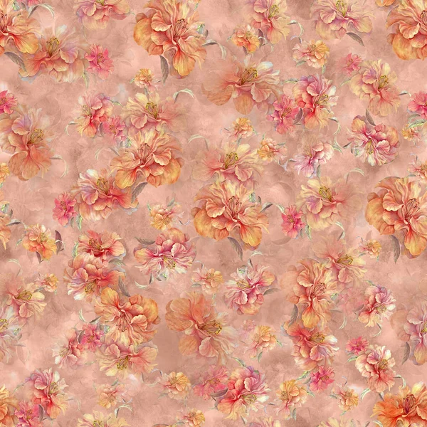 シームレスデジタル花のプリント用女性の服 花の壁紙パターンキルトデジタルプリント マキシ スカート ガウンテキスタイルデザイン — ストック写真