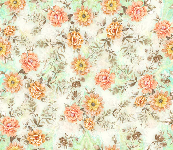 Bezešvé Digitální Květinový Květ Vytisknout Pro Ženy Oblečení Květinové Tapety — Stock fotografie