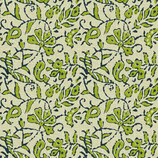 Handritade Blommor Retro Klassiker Textil Digital Print — Stockfoto