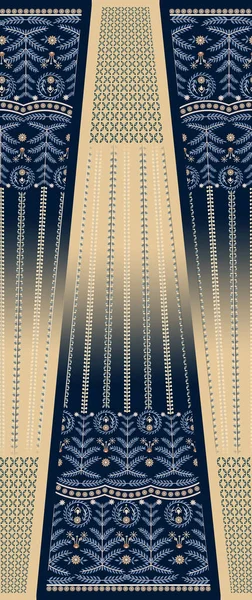 Tewas Depan Belakang Cetak Digital Maxi Skirt Gaun Desain Tekstil — Stok Foto