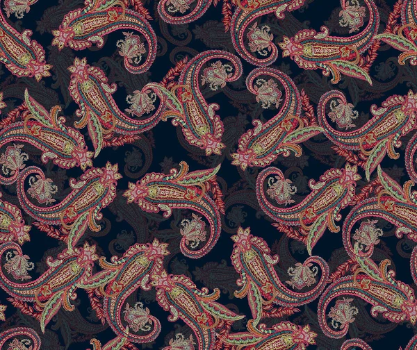 Абстрактний Безшовний Візерунок Квітами Пейслі Етнічний Квітковий Фон Векторна Ілюстрація — стокове фото