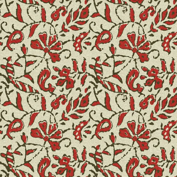 Flores Desenhadas Mão Retro Clássico Impressão Digital Têxtil — Fotografia de Stock
