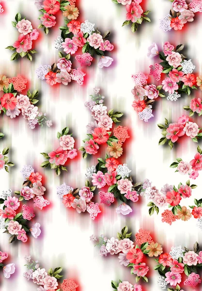 Hermoso Patrón Sin Costuras Con Flores Acuarela Patrón Floral Primavera —  Fotos de Stock