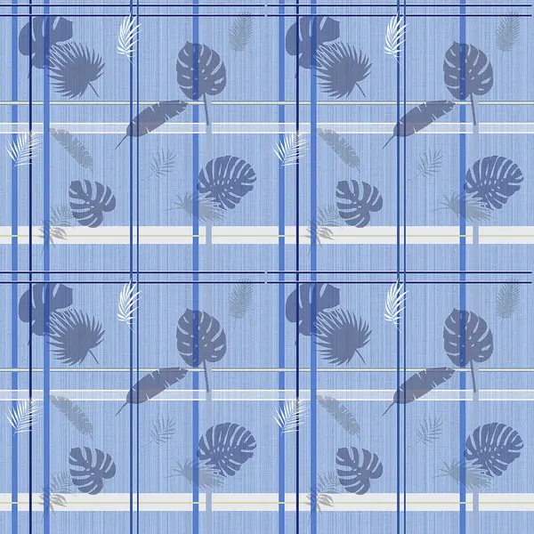 Sömlös Abstrakt Mönster Med Vita Och Blå Blommor — Stockfoto