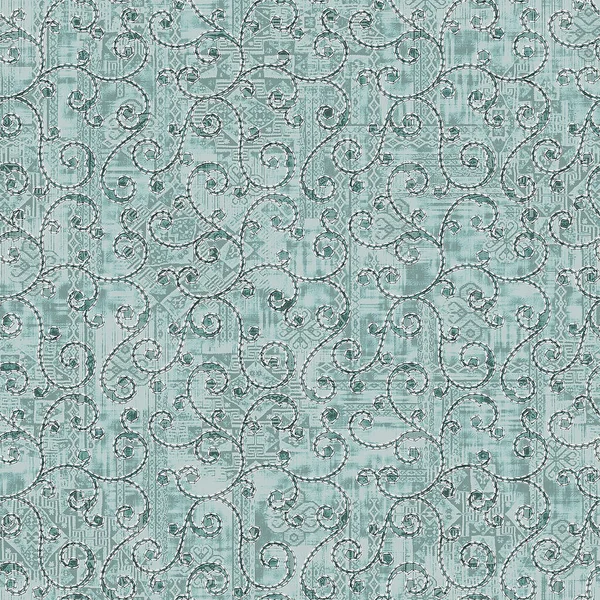 Patrón Abstracto Sin Costuras Con Flores Blancas Azules — Foto de Stock