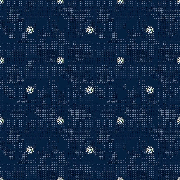 Tecido Têxtil Imprimir Padrões Flores Sem Costura Geométrico Linho Amarrar — Fotografia de Stock