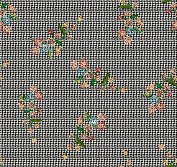 Bezešvé Pozadí Květy Listy — Stock fotografie