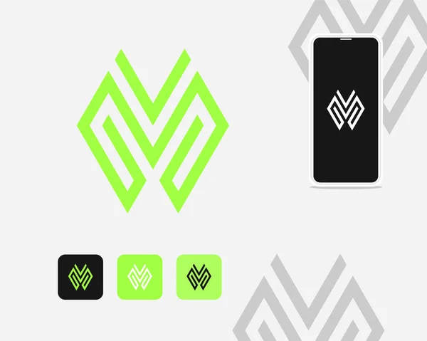 Desain Logo Kreatif Minimal Monokrom Monogram Simbol Lambang Vektor Universal - Stok Vektor