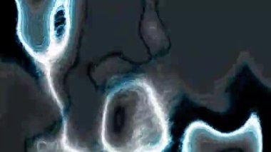 Teknolojik olaylar, VJ 'ler ve dijital kurulumlar için parlak mavi yağ dalgaları siyah serin tonlu soyut görüntü üzerinde parıldıyor.