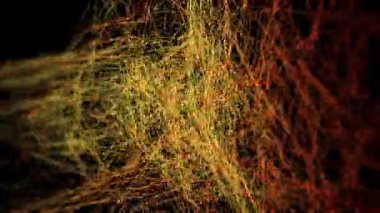 Hareket dinamik üretken sanattaki altın iplikler zarif eğrilik ve metalik akışla.