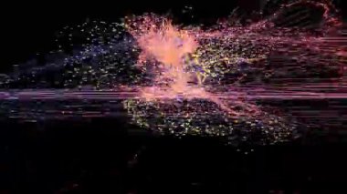 Dynamic generative art of a colorful pulsating organic form evolving in 3D space.