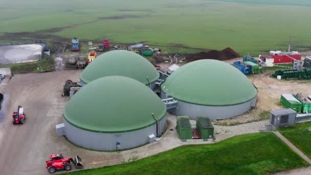 Vista Aérea Sobre Fábrica Biogás Obtenção Biogás Biometano Partir Resíduos — Vídeo de Stock
