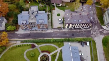 Aerial view of Riga city. Riga City autumn Beautiful architecture. Green zone next to the city center. High quality FullHD ProRes footage