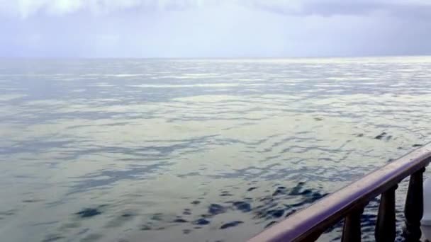 Vitorlás Hajó Tengeren Kilátás Jacht Fedélzetéről Orrnál Közelről Oldalnézet Zöld — Stock videók