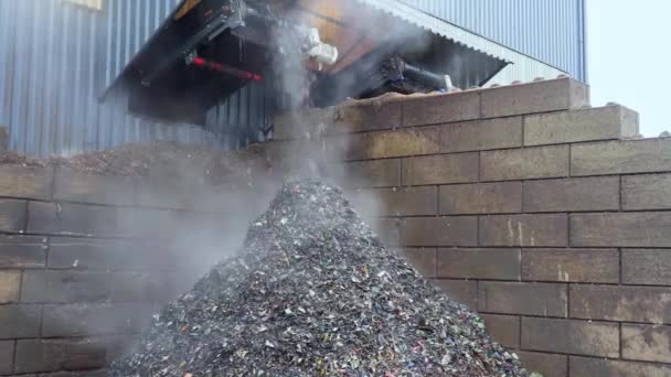 Poor Quality Bio Waste Falls Pile Final Recycling Bio Waste — 图库视频影像