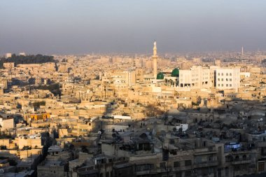 Aleppo city, view from the citadel. Aleppo before the war December 4, 2010. High quality photo clipart