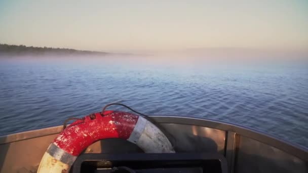 Peschereccio Nel Mar Baltico Luci Del Mattino Con Nebbia Nel — Video Stock