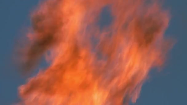 Esplosione Gas Pericolosi Nel Giacimento Petrolifero Combustione Industriale Gas Associato — Video Stock