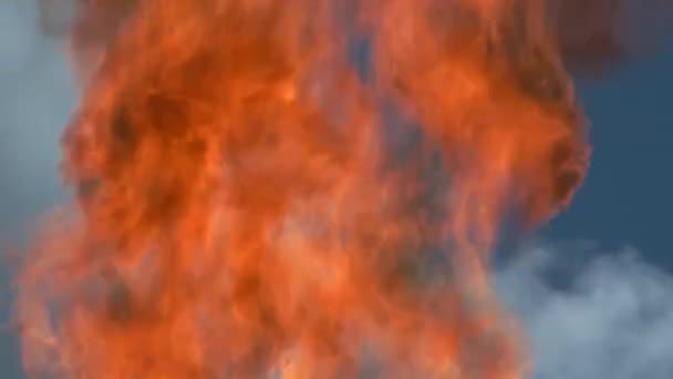 Збільшення Небезпечних Газів Нафтовому Родовищі Промислове Спалювання Пов Язаного Газу — стокове відео