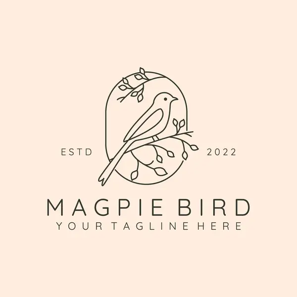 Modern Magpie kuş hattı sanat logosu vektör sembolü çizimi tasarımı