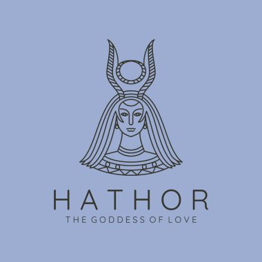 hathor Goddess çizgi sanat logosu vektör sembolü çizim tasarımı