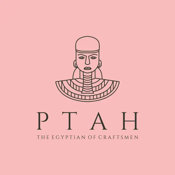 stock vector ptah egyptian line art logo vector symbol illustration design