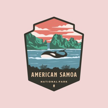 Amerikan Samoa Ulusal Park logo vektör sembolü çizim tasarımı
