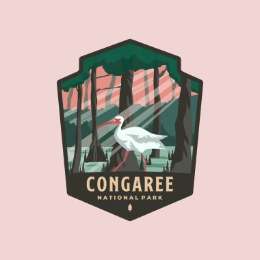 congaree ulusal park amblemi logo vektör sembolü çizim tasarımı