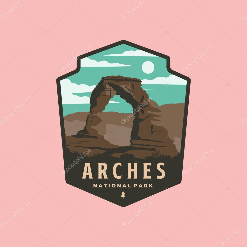 Arches national park emblem logo vector symbol illustration design