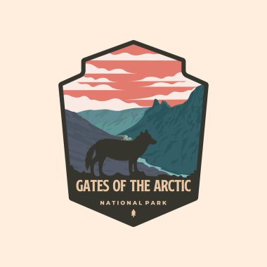 Kuzey Kutbu Ulusal Park amblemi logo vektör sembolü çizim tasarımının kapıları