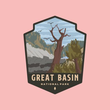 Büyük havza ulusal park logo vektör çizimi tasarımı