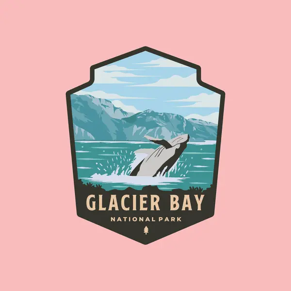 Buzul Körfezi Ulusal Park amblemi logo vektör sembolü çizim tasarımı