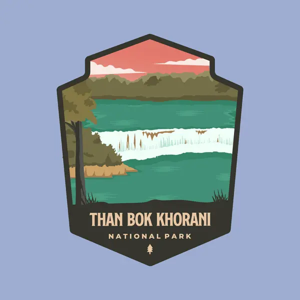 Bok khorani nasional park logosu vektör yaması çizim tasarımı, Krabi thailand amblem tasarımı