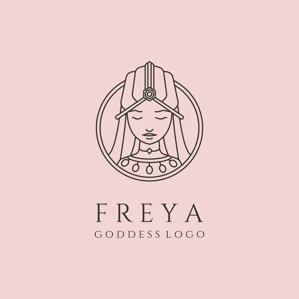 Freya Tanrıça aşk çizgisi sanat logosu vektör sembolü çizim tasarımı
