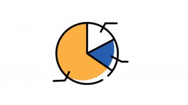 Pasta grafiği video tasarımı animasyonu, finansal sembol için animasyon diyagramı ögesi