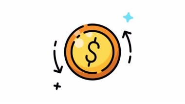 Madeni para konsepti. Parlak altın bir madeni para ve dolar işareti. Finansal bloglar, yatırım materyalleri ve bankacılık sunumları için uygundur.