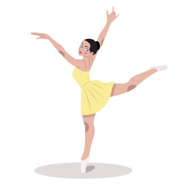 Ballet dancer icons dynamic sketch cartoon character sketch