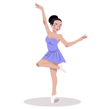 Ballet dancer icons dynamic sketch cartoon character sketch