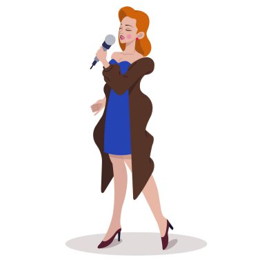 Female singer icons attractive elegance cartoon characters sketch