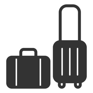 Sea, ocean landscape, waves and clouds - web icon, illustration on white background, glyph style