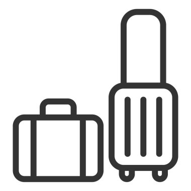 Sea, ocean landscape, waves and clouds - web icon, illustration on white background, outline style