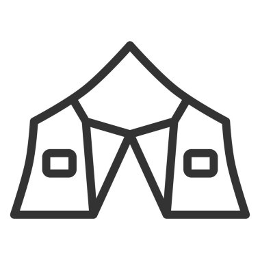 Compass with arrows for navigation - web icon, illustration on white background, outline style